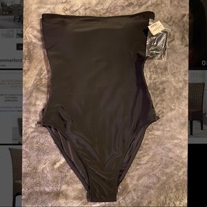 Black one piece bathing suit